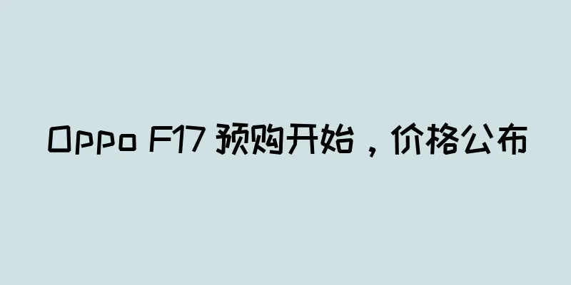 Oppo F17 预购开始，价格公布