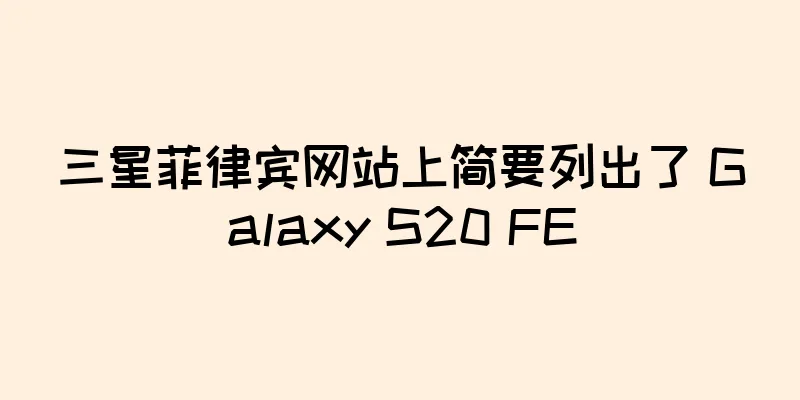 三星菲律宾网站上简要列出了 Galaxy S20 FE
