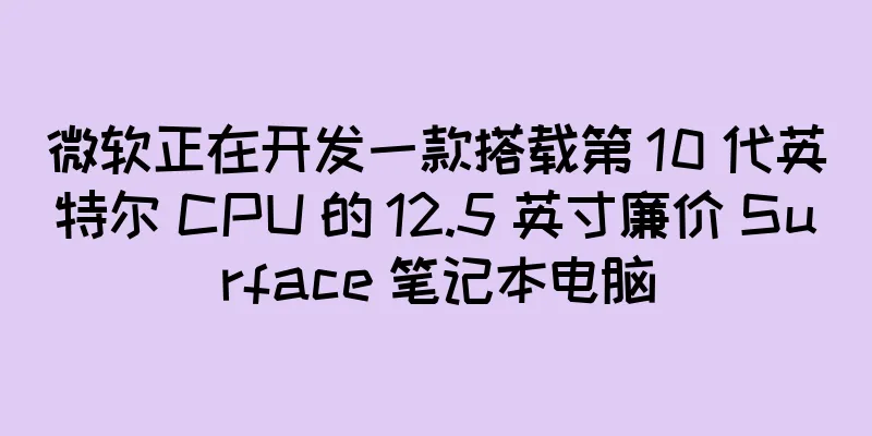 微软正在开发一款搭载第 10 代英特尔 CPU 的 12.5 英寸廉价 Surface 笔记本电脑