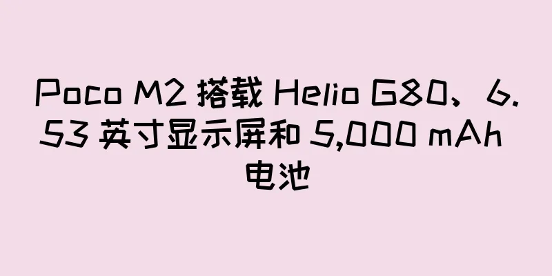 Poco M2 搭载 Helio G80、6.53 英寸显示屏和 5,000 mAh 电池