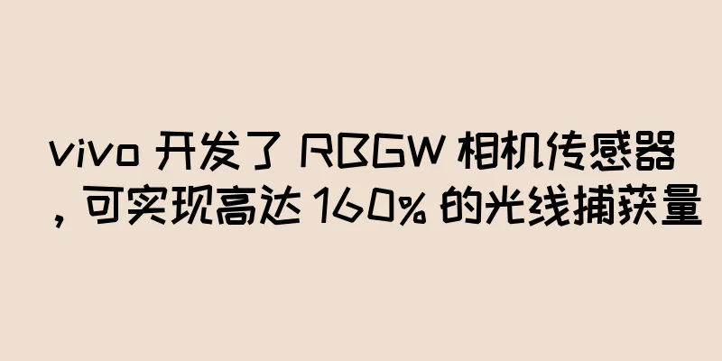 vivo 开发了 RBGW 相机传感器，可实现高达 160% 的光线捕获量