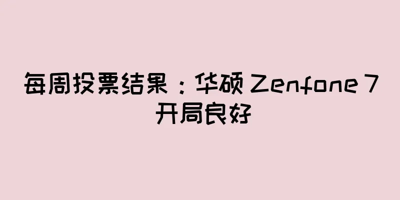 每周投票结果：华硕 Zenfone 7 开局良好