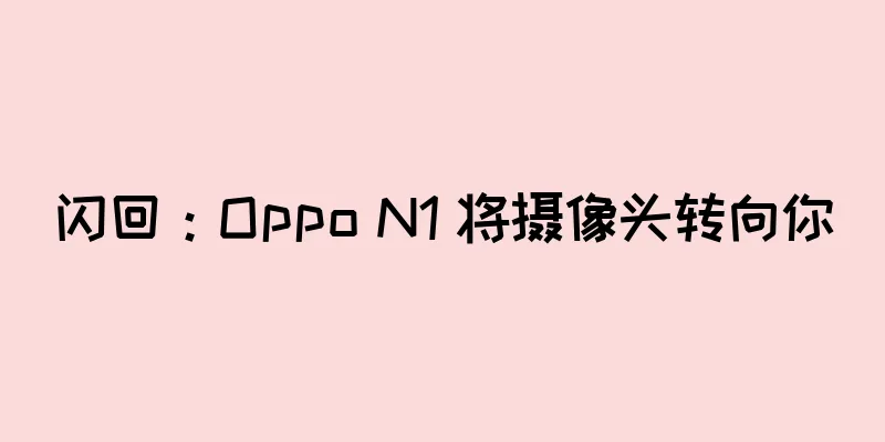 闪回：Oppo N1 将摄像头转向你