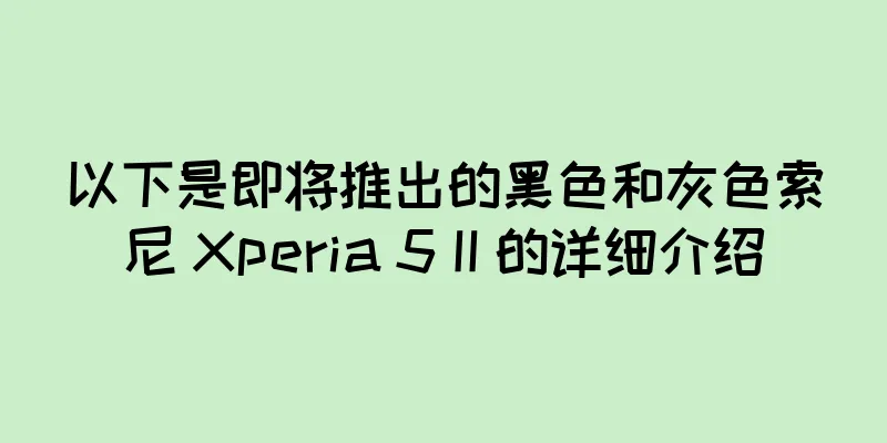 以下是即将推出的黑色和灰色索尼 Xperia 5 II 的详细介绍