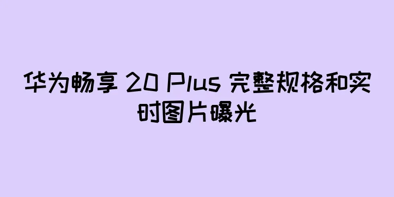 华为畅享 20 Plus 完整规格和实时图片曝光