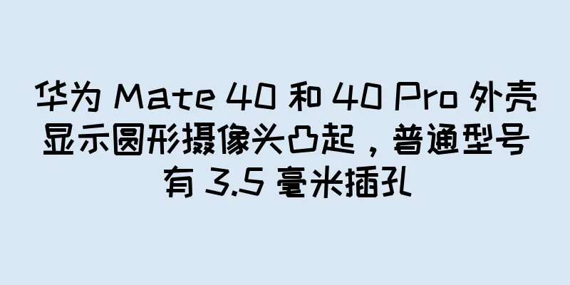 华为 Mate 40 和 40 Pro 外壳显示圆形摄像头凸起，普通型号有 3.5 毫米插孔