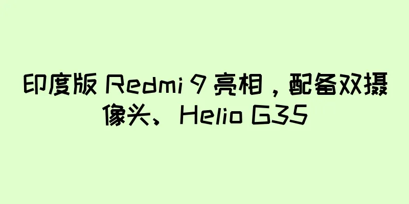 印度版 Redmi 9 亮相，配备双摄像头、Helio G35