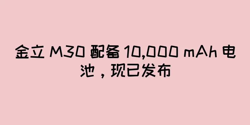金立 M30 配备 10,000 mAh 电池，现已发布