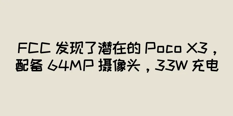 FCC 发现了潜在的 Poco X3，配备 64MP 摄像头，33W 充电