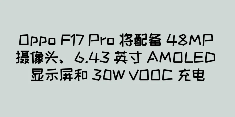 Oppo F17 Pro 将配备 48MP 摄像头、6.43 英寸 AMOLED 显示屏和 30W VOOC 充电