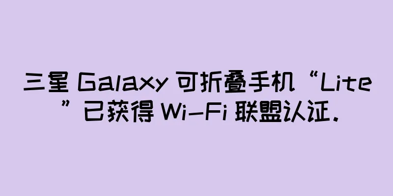 三星 Galaxy 可折叠手机“Lite”已获得 Wi-Fi 联盟认证。