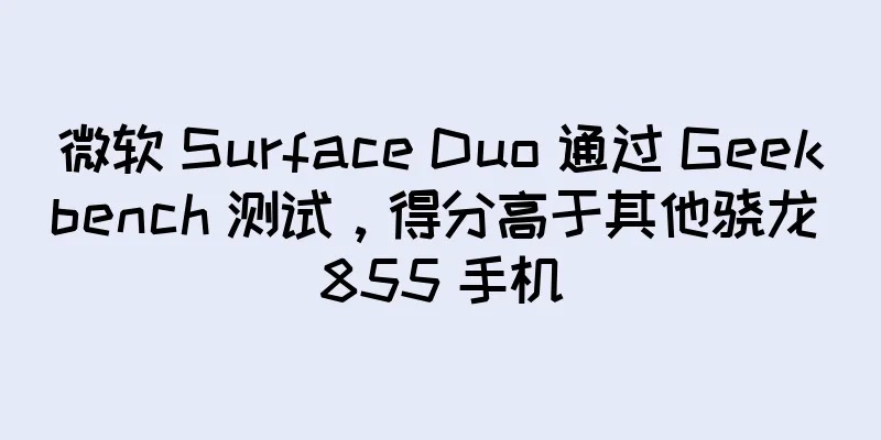 微软 Surface Duo 通过 Geekbench 测试，得分高于其他骁龙 855 手机