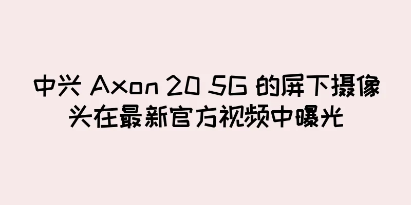 中兴 Axon 20 5G 的屏下摄像头在最新官方视频中曝光
