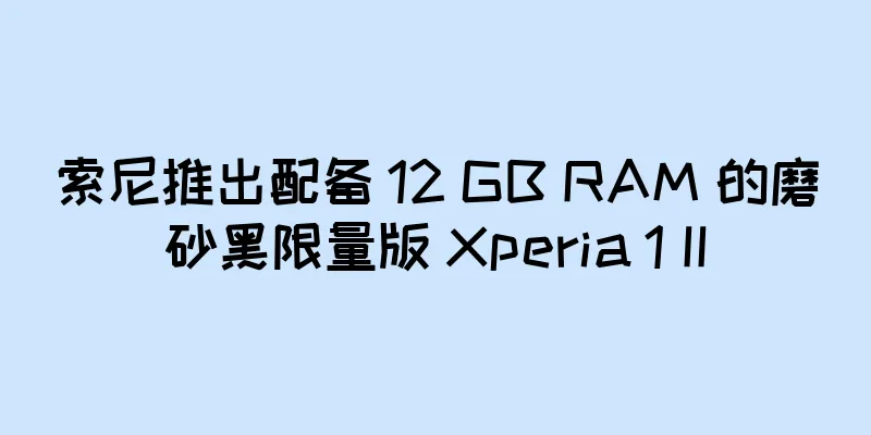 索尼推出配备 12 GB RAM 的磨砂黑限量版 Xperia 1 II