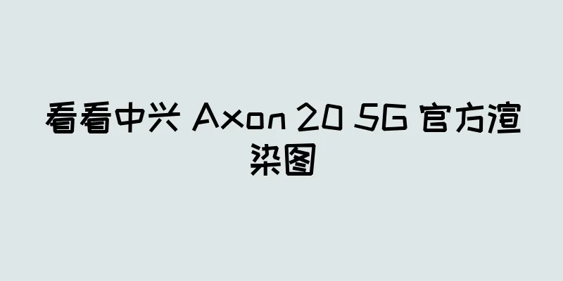 看看中兴 Axon 20 5G 官方渲染图