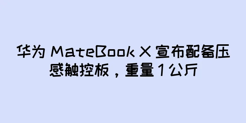 华为 MateBook X 宣布配备压感触控板，重量 1 公斤