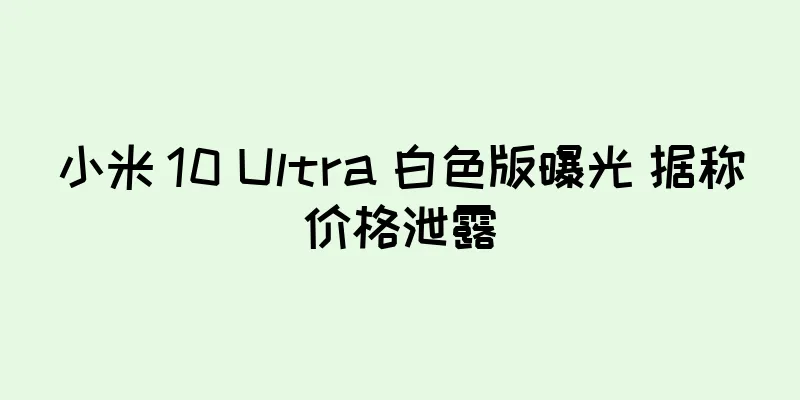 小米 10 Ultra 白色版曝光 据称价格泄露