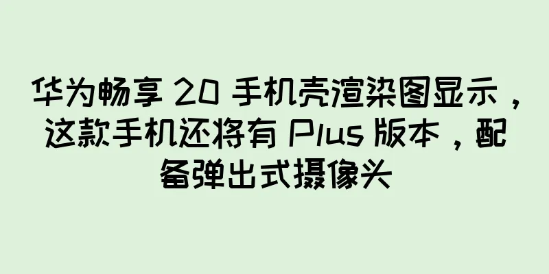 华为畅享 20 手机壳渲染图显示，这款手机还将有 Plus 版本，配备弹出式摄像头