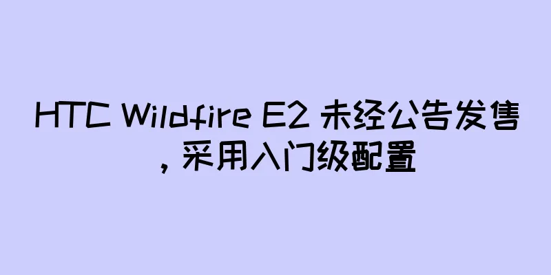 HTC Wildfire E2 未经公告发售，采用入门级配置