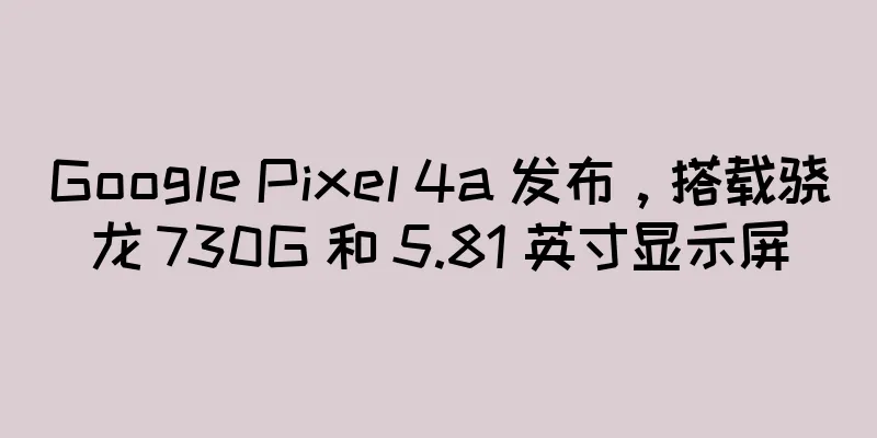 Google Pixel 4a 发布，搭载骁龙 730G 和 5.81 英寸显示屏