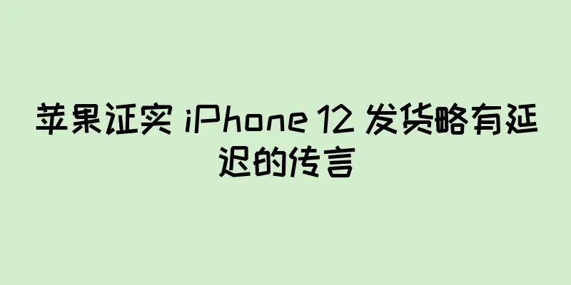 苹果证实 iPhone 12 发货略有延迟的传言