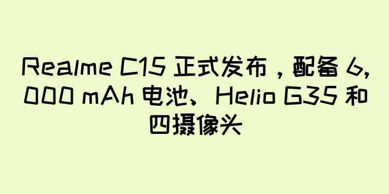 Realme C15 正式发布，配备 6,000 mAh 电池、Helio G35 和四摄像头