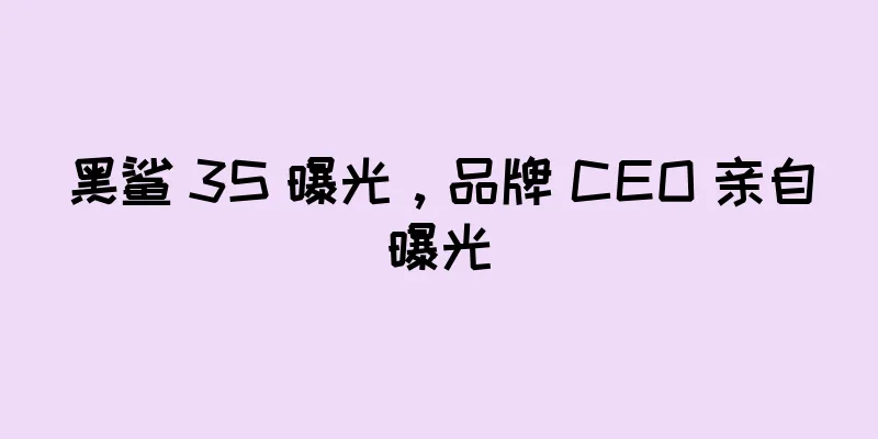 黑鲨 3S 曝光，品牌 CEO 亲自曝光
