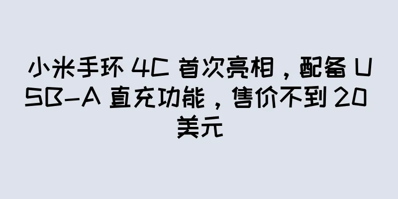 小米手环 4C 首次亮相，配备 USB-A 直充功能，售价不到 20 美元