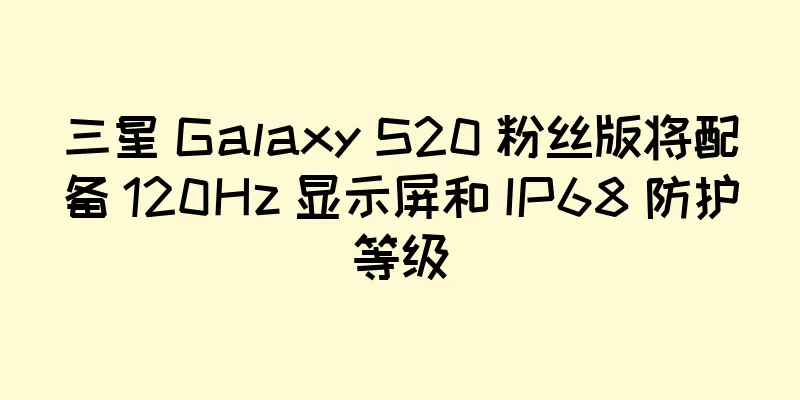 三星 Galaxy S20 粉丝版将配备 120Hz 显示屏和 IP68 防护等级