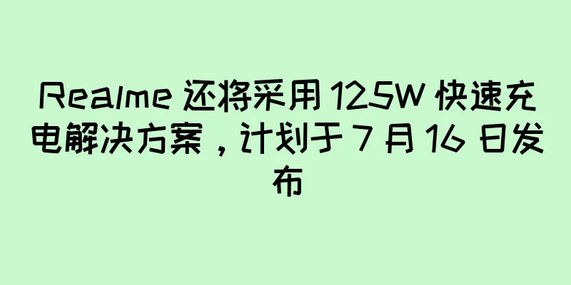 Realme 还将采用 125W 快速充电解决方案，计划于 7 月 16 日发布