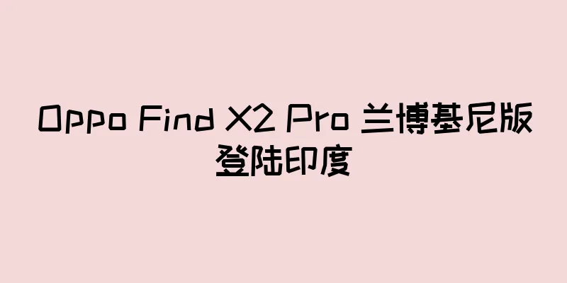 Oppo Find X2 Pro 兰博基尼版登陆印度