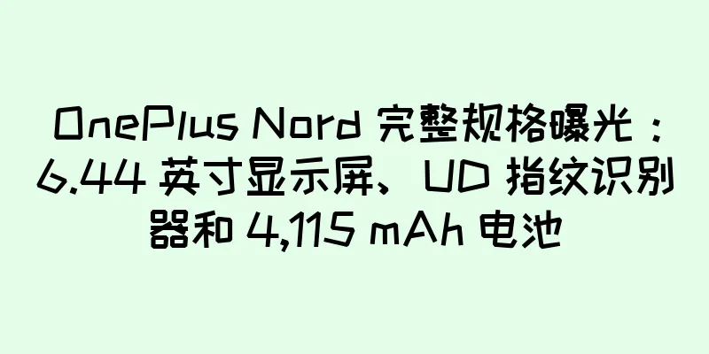 OnePlus Nord 完整规格曝光：6.44 英寸显示屏、UD 指纹识别器和 4,115 mAh 电池