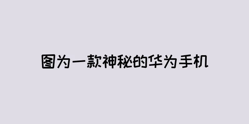 图为一款神秘的华为手机