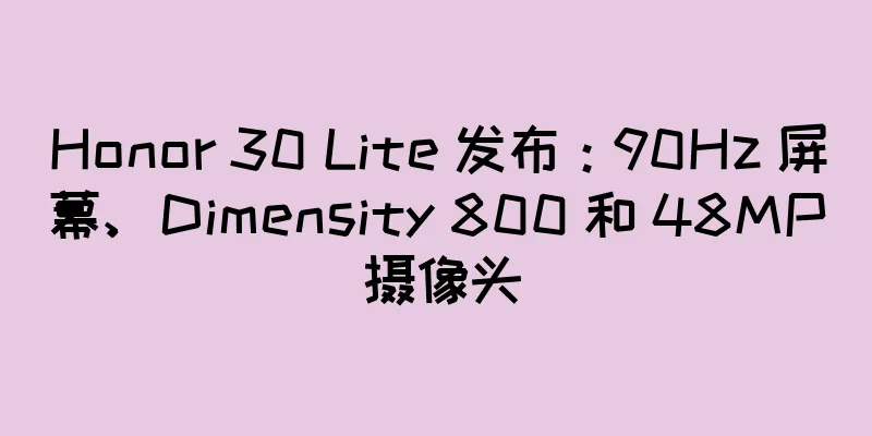 Honor 30 Lite 发布：90Hz 屏幕、Dimensity 800 和 48MP 摄像头