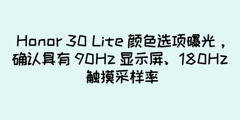 Honor 30 Lite 颜色选项曝光，确认具有 90Hz 显示屏、180Hz 触摸采样率