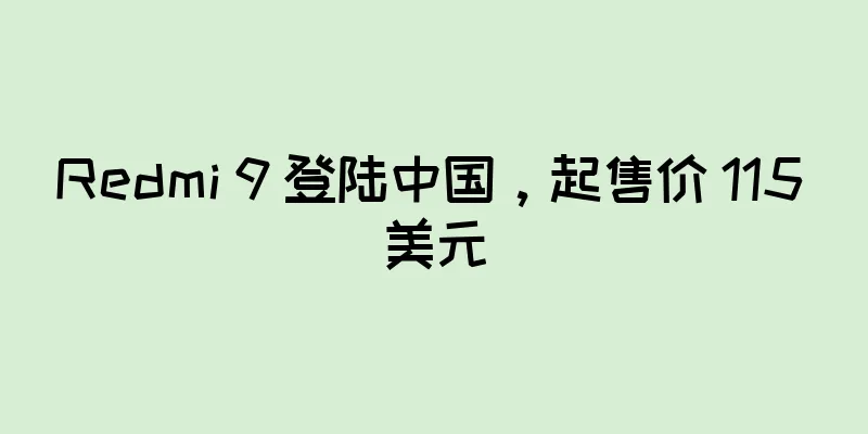 Redmi 9 登陆中国，起售价 115 美元