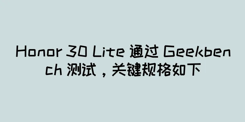 Honor 30 Lite 通过 Geekbench 测试，关键规格如下
