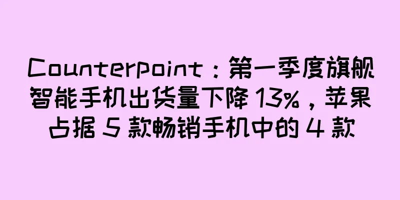 Counterpoint：第一季度旗舰智能手机出货量下降 13%，苹果占据 5 款畅销手机中的 4 款