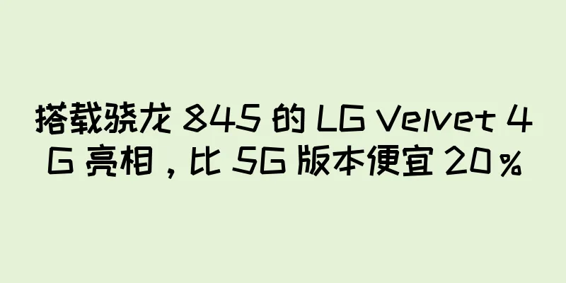 搭载骁龙 845 的 LG Velvet 4G 亮相，比 5G 版本便宜 20％