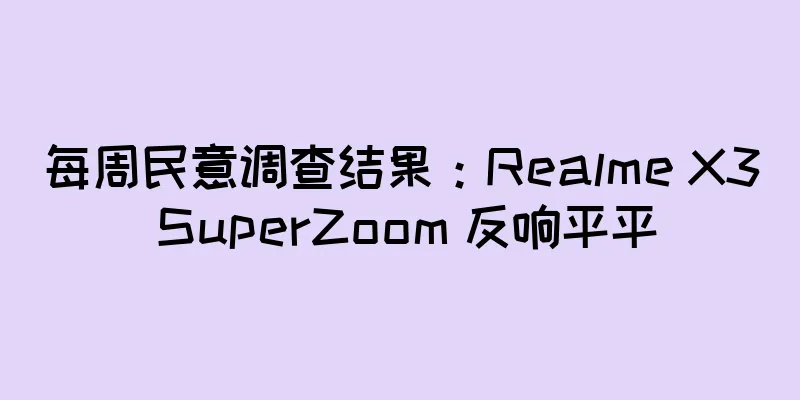 每周民意调查结果：Realme X3 SuperZoom 反响平平
