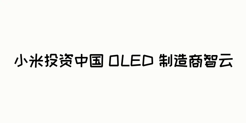 小米投资中国 OLED 制造商智云