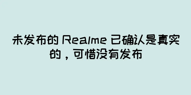 未发布的 Realme 已确认是真实的，可惜没有发布