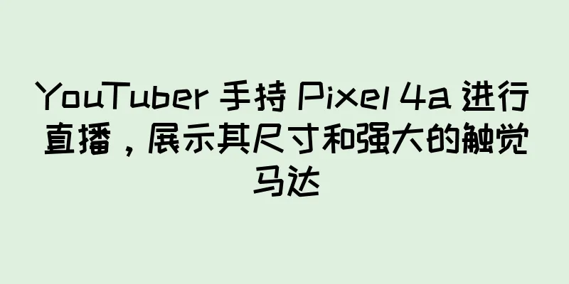 YouTuber 手持 Pixel 4a 进行直播，展示其尺寸和强大的触觉马达