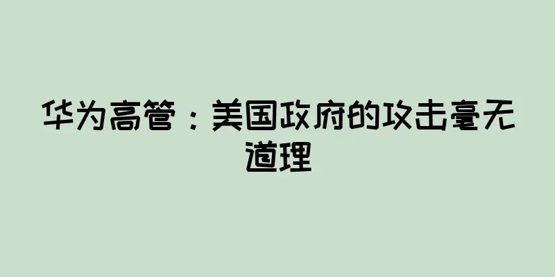 华为高管：美国政府的攻击毫无道理