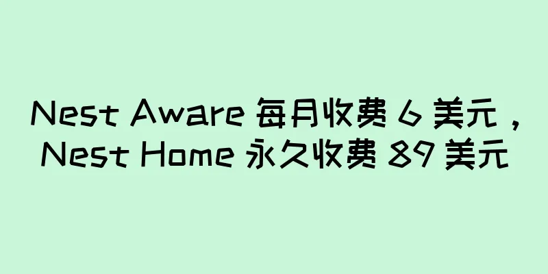 Nest Aware 每月收费 6 美元，Nest Home 永久收费 89 美元