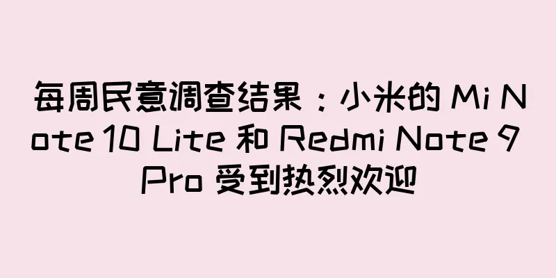 每周民意调查结果：小米的 Mi Note 10 Lite 和 Redmi Note 9 Pro 受到热烈欢迎