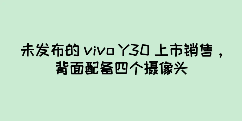 未发布的 vivo Y30 上市销售，背面配备四个摄像头