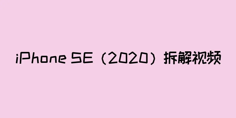 iPhone SE（2020）拆解视频
