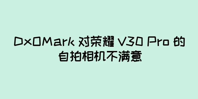 DxOMark 对荣耀 V30 Pro 的自拍相机不满意