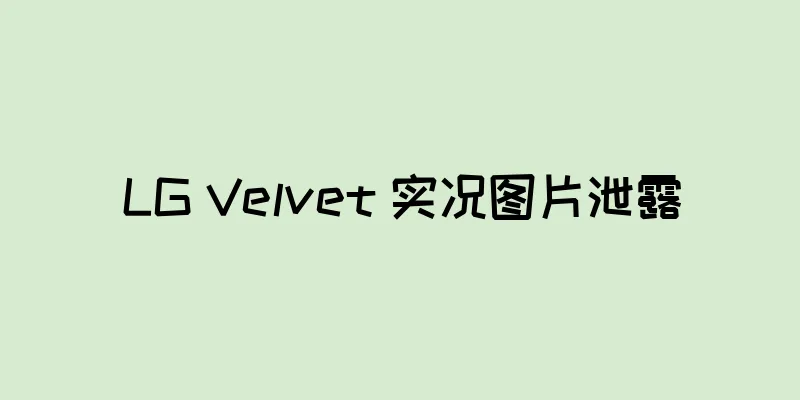 LG Velvet 实况图片泄露